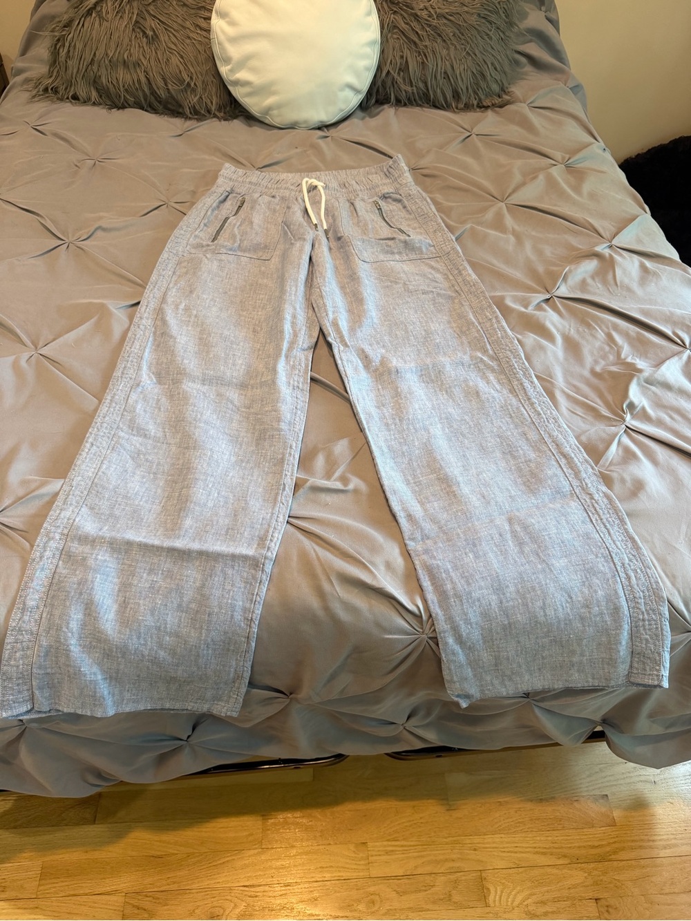 Athleta Slate Blue Elastic Waist Pull-On Pants